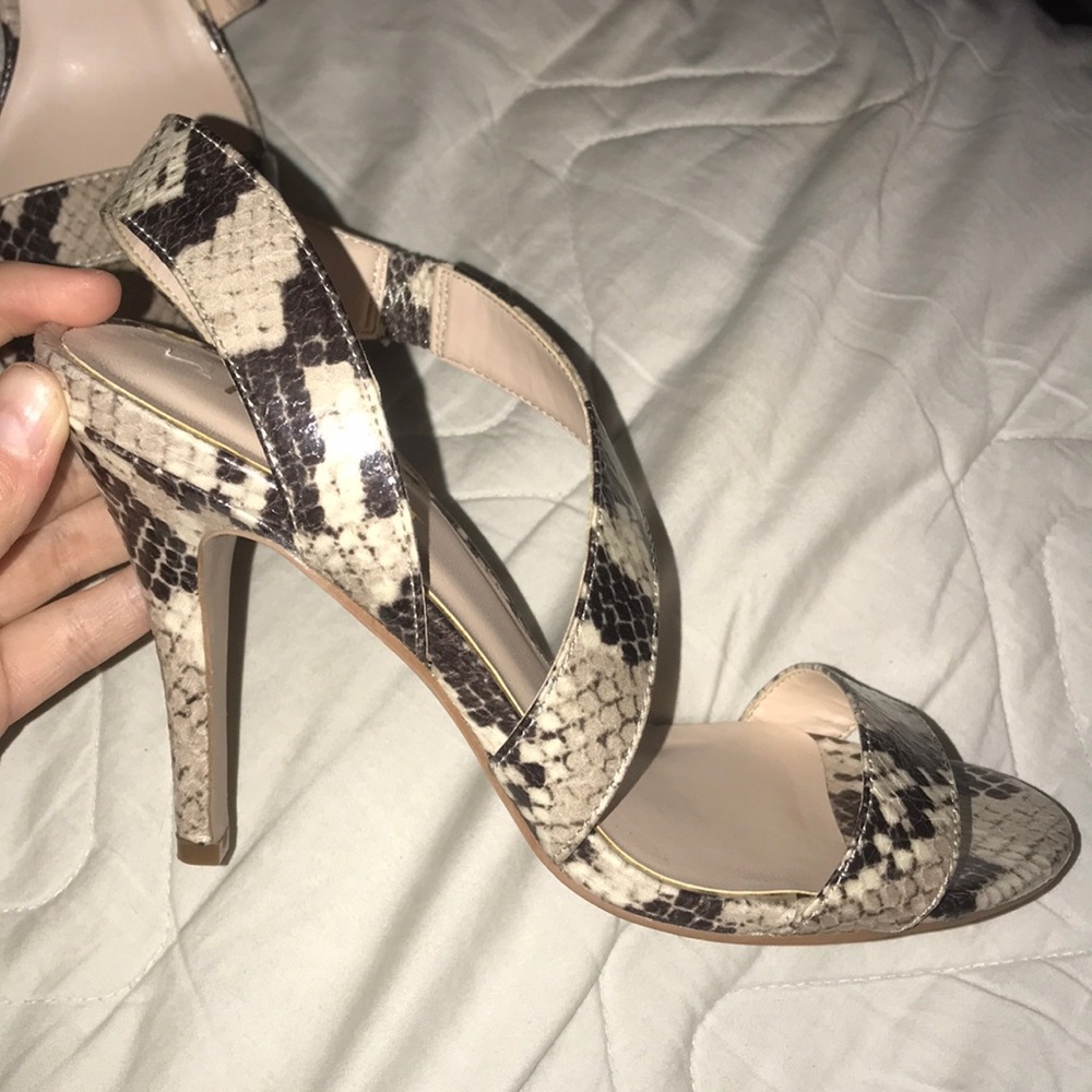 Snakeskin print heels